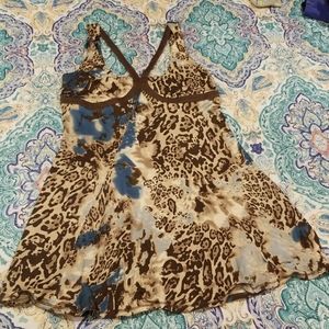 Printed sleeveless blouse